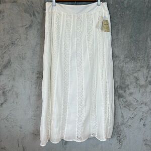 NWT Studio West White Boho Lace Maxi Skirt Wmn’s M